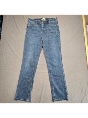 J Jill Womens Size 8 Straight Leg Denim Jeans Smooth Fit Blue Stretch